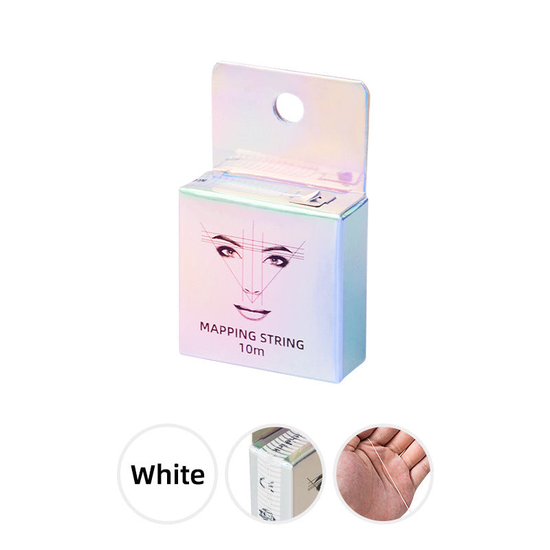 Trazador de Cejas con Mapas y Linterna en presentación blanca, herramienta de precisión para diseño de cejas en estética profesional.