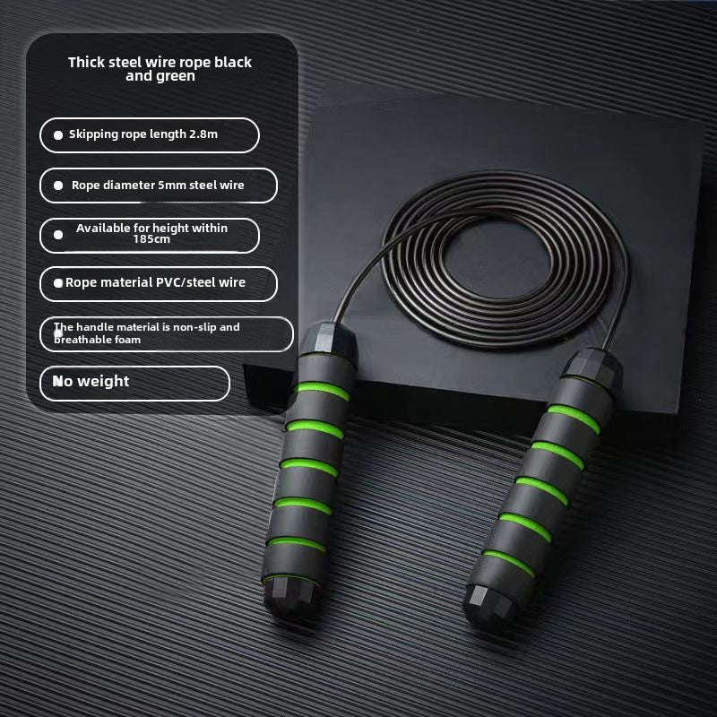 Cuerda de Saltar con Peso de Acero: Ideal para Fitness, Entrenamiento, Competencias Estudiantiles y Deportes, con Rodamientos de Alta Velocidad