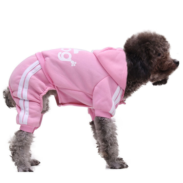 Ropa para mascotas con líneas laterales estilo deportivo