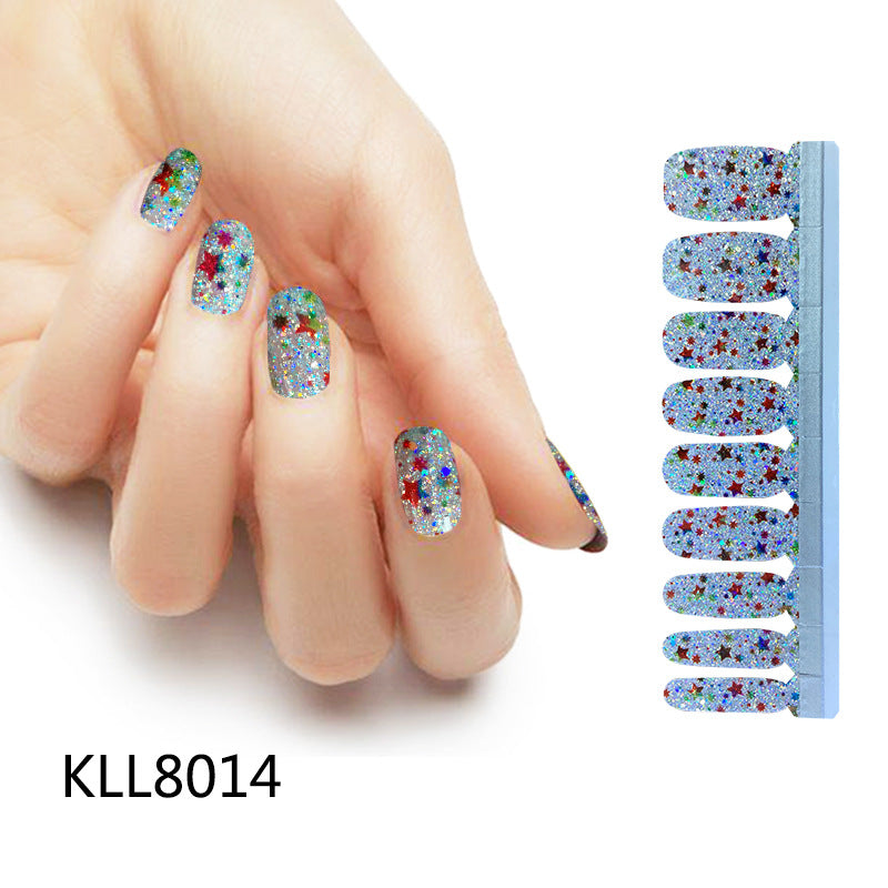 KIKILEE Stickers para Uñas: Pegatinas Completas con Efecto Esmalte y Brillo, Fáciles de Aplicar