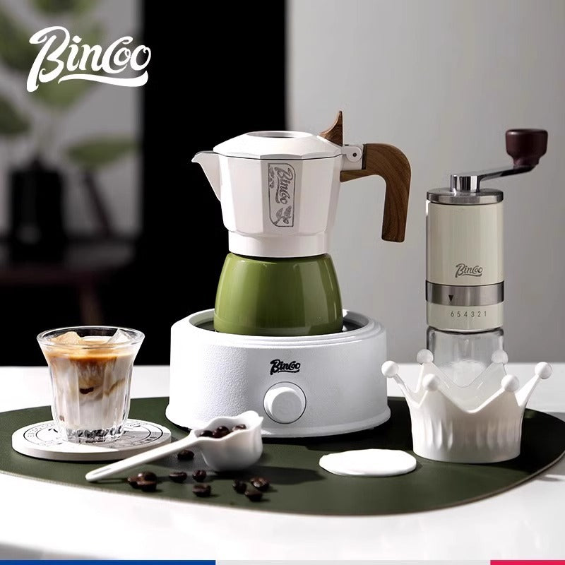set de regalo, Cafetera moka Bincoo italiana para espresso con accesorios
