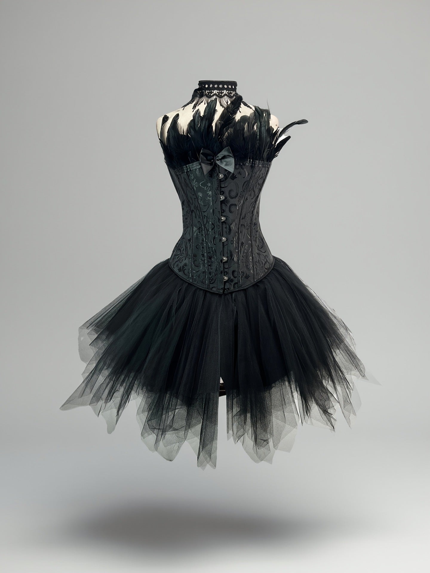 Vintage Lace Top with Puffy Skirt - 2-Piece Set