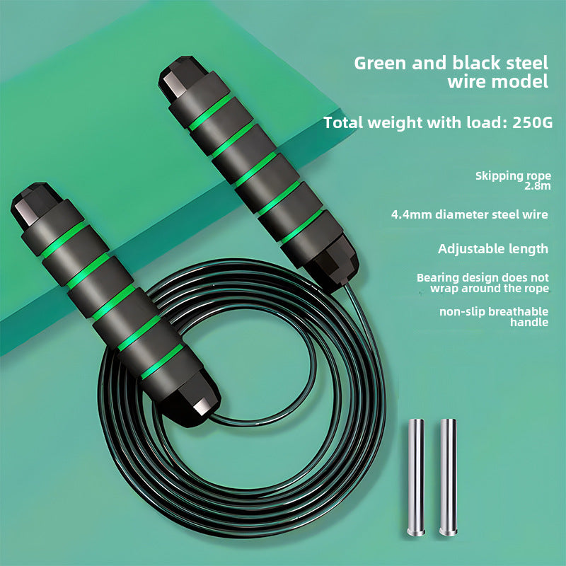 Cuerda de Saltar con Peso de Acero: Ideal para Fitness, Entrenamiento, Competencias Estudiantiles y Deportes, con Rodamientos de Alta Velocidad