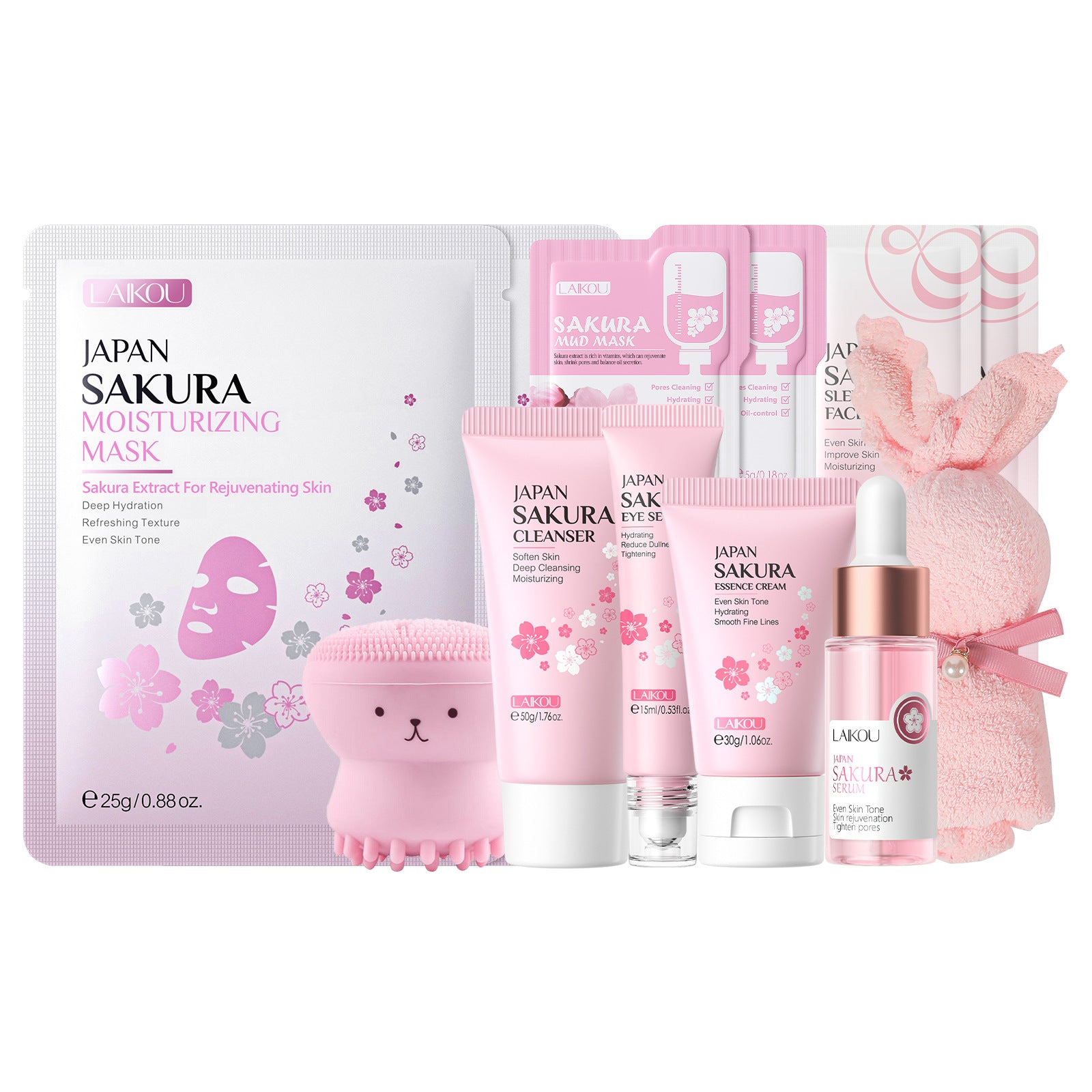 Conjunto de Cuidado Facial LAIKOU Sakura: Hidratación Profunda y Efecto Revitalizante
