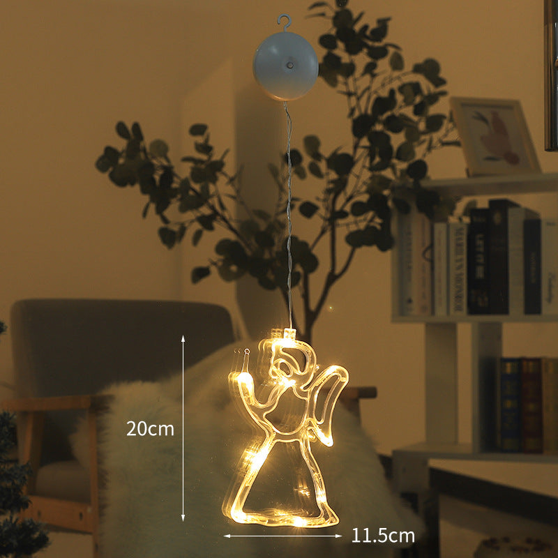 Luces Navideñas con Ventosa para Ventanas: Diseños de Ciervo, Estrellas y Más Figuras