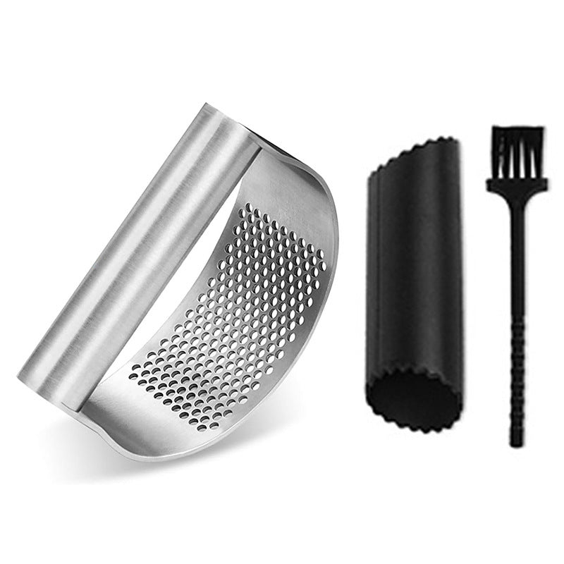 Triturador de ajo y jengibre en acero inoxidable grado alimenticio y ergonómico