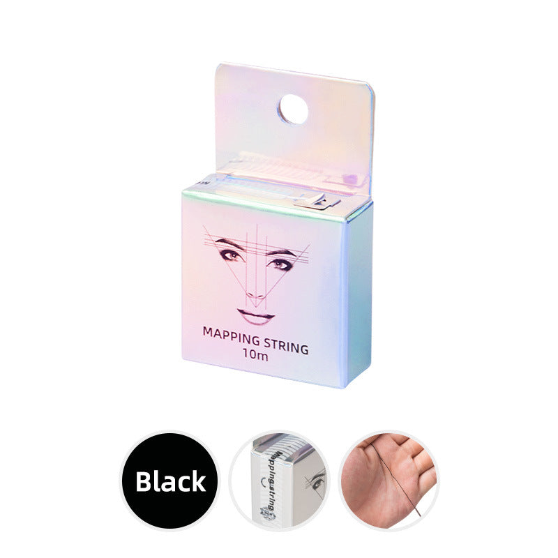 Trazador de Cejas con Mapas y Linterna en versión negra, accesorio de belleza para delineado y tatuaje de cejas con alta precisión.