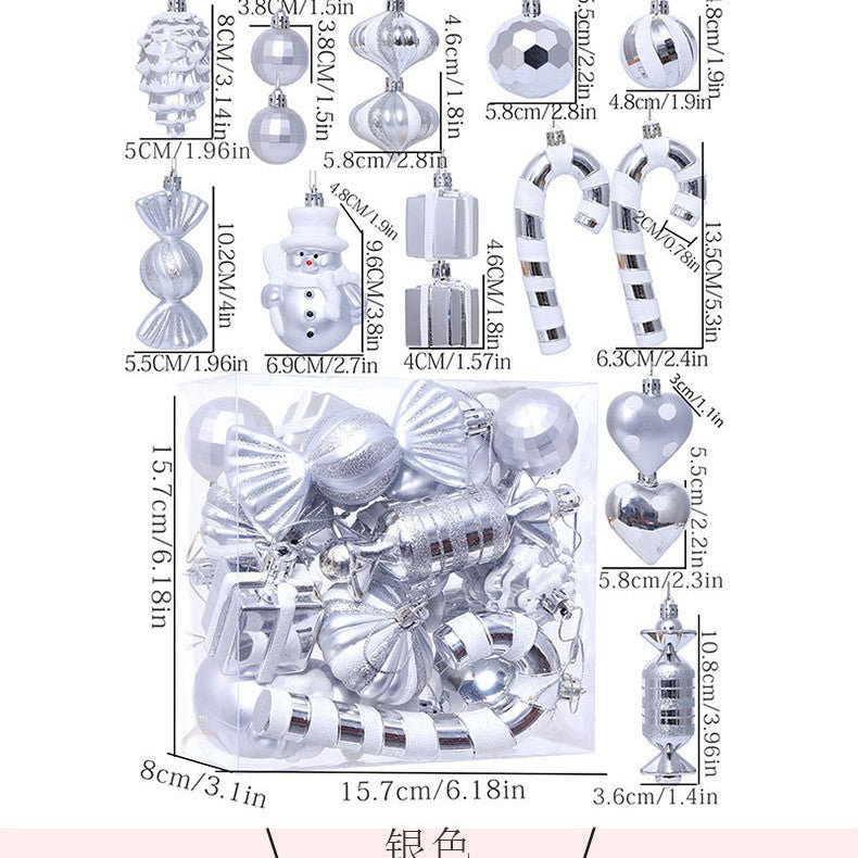 Bolas Navideñas de Plástico : Set de 16 Piezas Decorativas para Árbol de Navidad en Varios Diseños