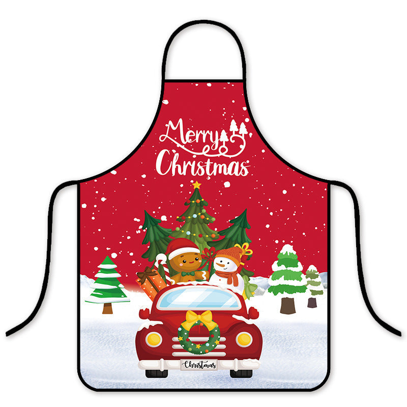 Digital Christmas Print Apron for Kitchen: Oil and Stain Resistant