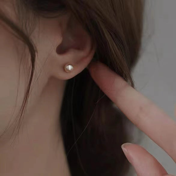 Pendientes de Botón con Perla Natural en Plata 999 – Diseño Clásico para Mujer y Niña