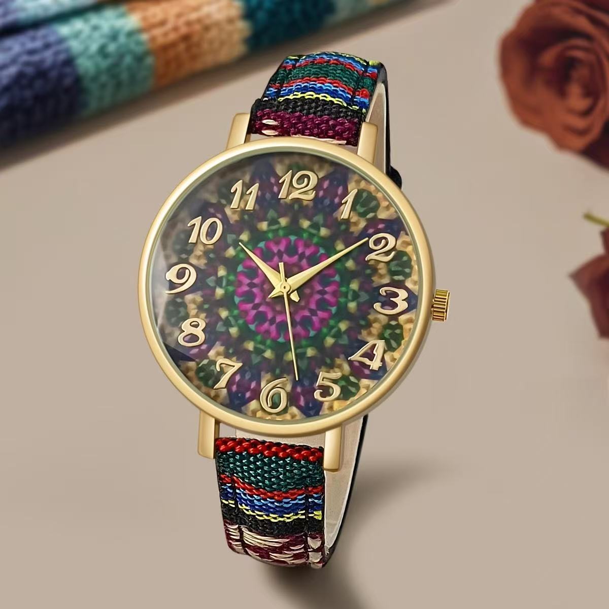 Reloj Bohemio para Mujer con Mandalas, Mariposas y Patrones Retro