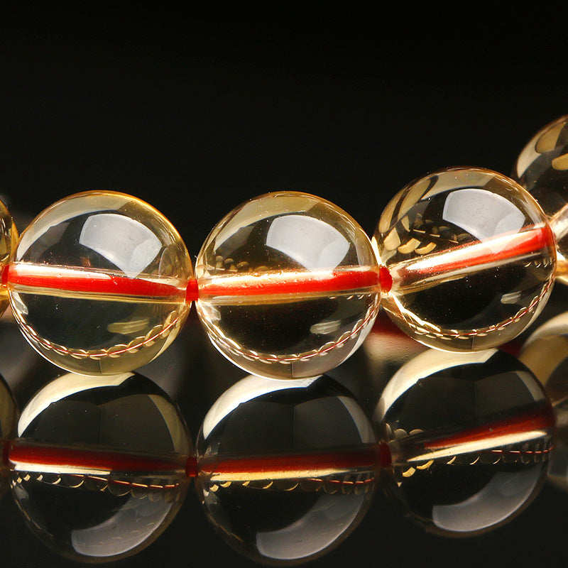 Pulsera de Citrino Natural: Alta Calidad de Brasil, Piedra de Atracción de Riqueza, Color Amarillo Profundo