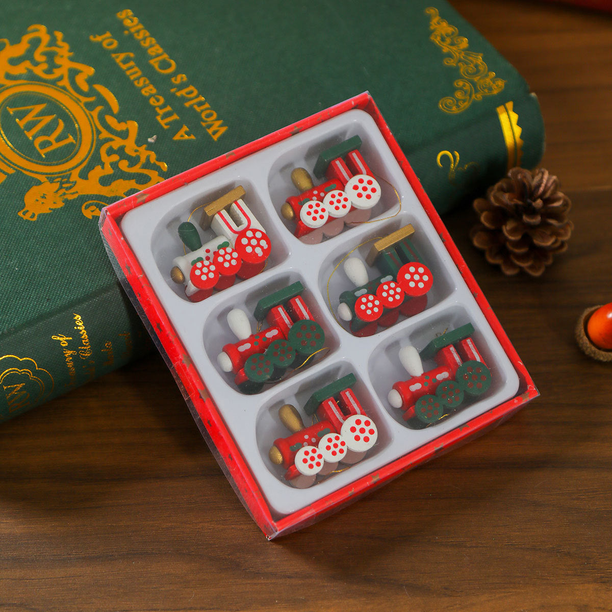 Adornos Navideños de Madera : Colgantes  Decorativos para Árbol de Navidad