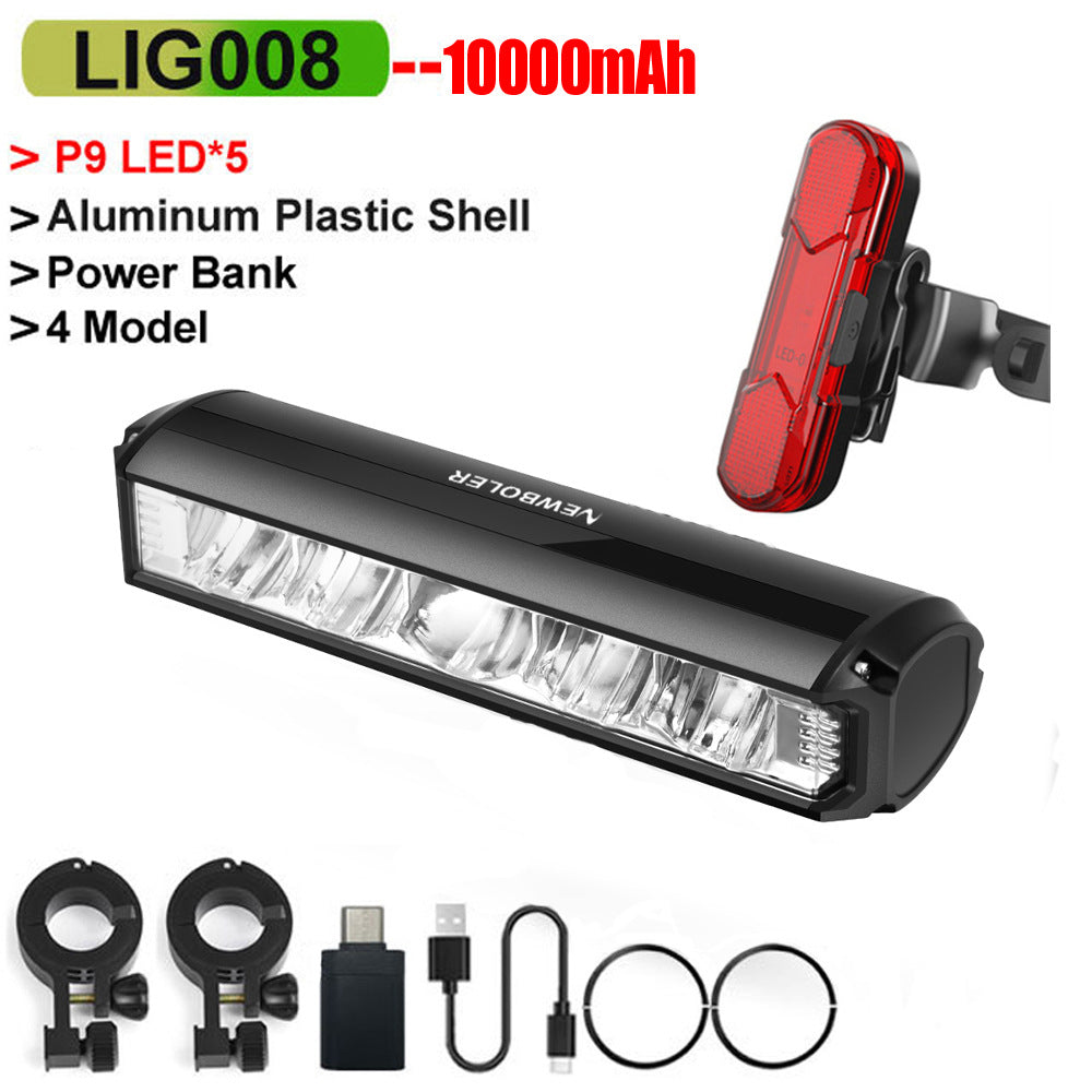 Luz de Bicicleta Nocturna con Faro Frontal y Batería de 8000-10000mAh