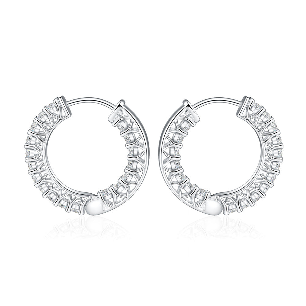 Pendientes de Aro para Mujer en Plata S925 con Circonitas