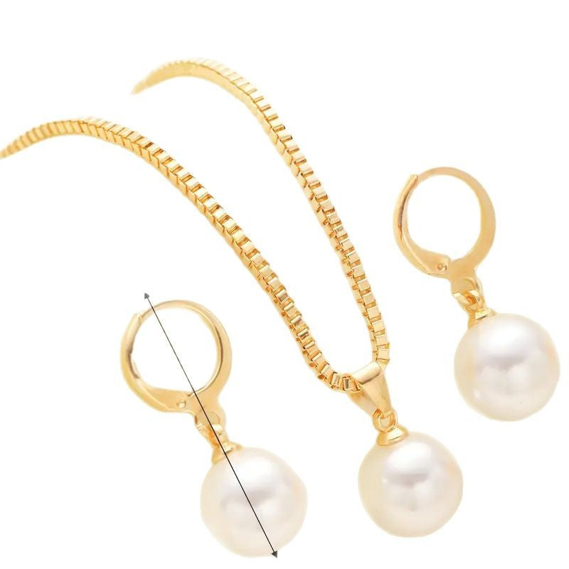 Conjunto de Collar y Aretes con Perlas Grandes – Varios Colores, Regalo para Quinceañera