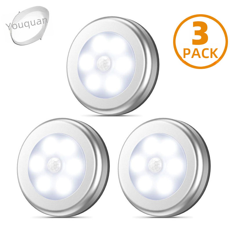 Set de 3 Luces Nocturnas con Sensor de Movimiento: Iluminación Inteligente para Armarios, Escaleras y Mesita de Noche, Control Fotosensible