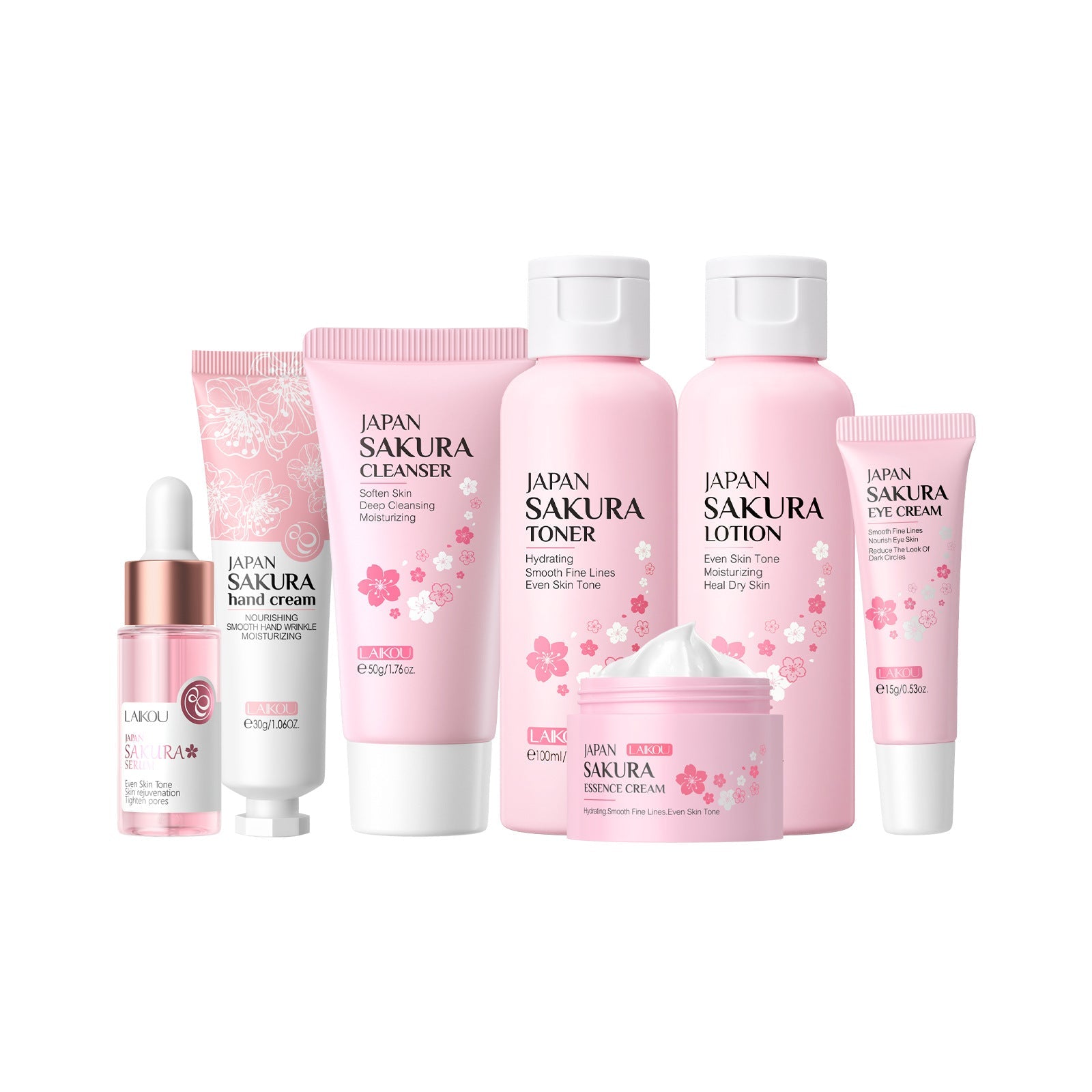 Conjunto de Cuidado Facial LAIKOU Sakura: Hidratación Profunda y Efecto Revitalizante