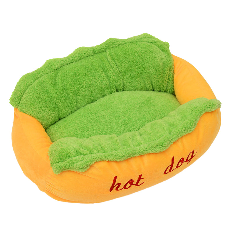 Cama divertida para perros pequeños – Diseño de perro caliente para Chihuahua, Pug y más