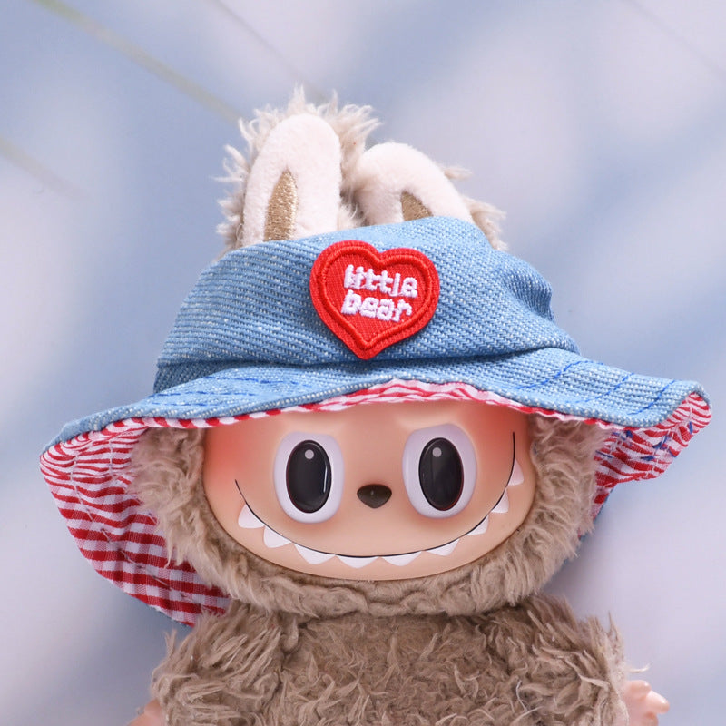 Colección Pana y Gorro Vaquero Labubu: Compatible con Labubu, Set de Ropa y Accesorios para Muñecas de 17cm, Complementos para Labubu (Muñeca no incluida)