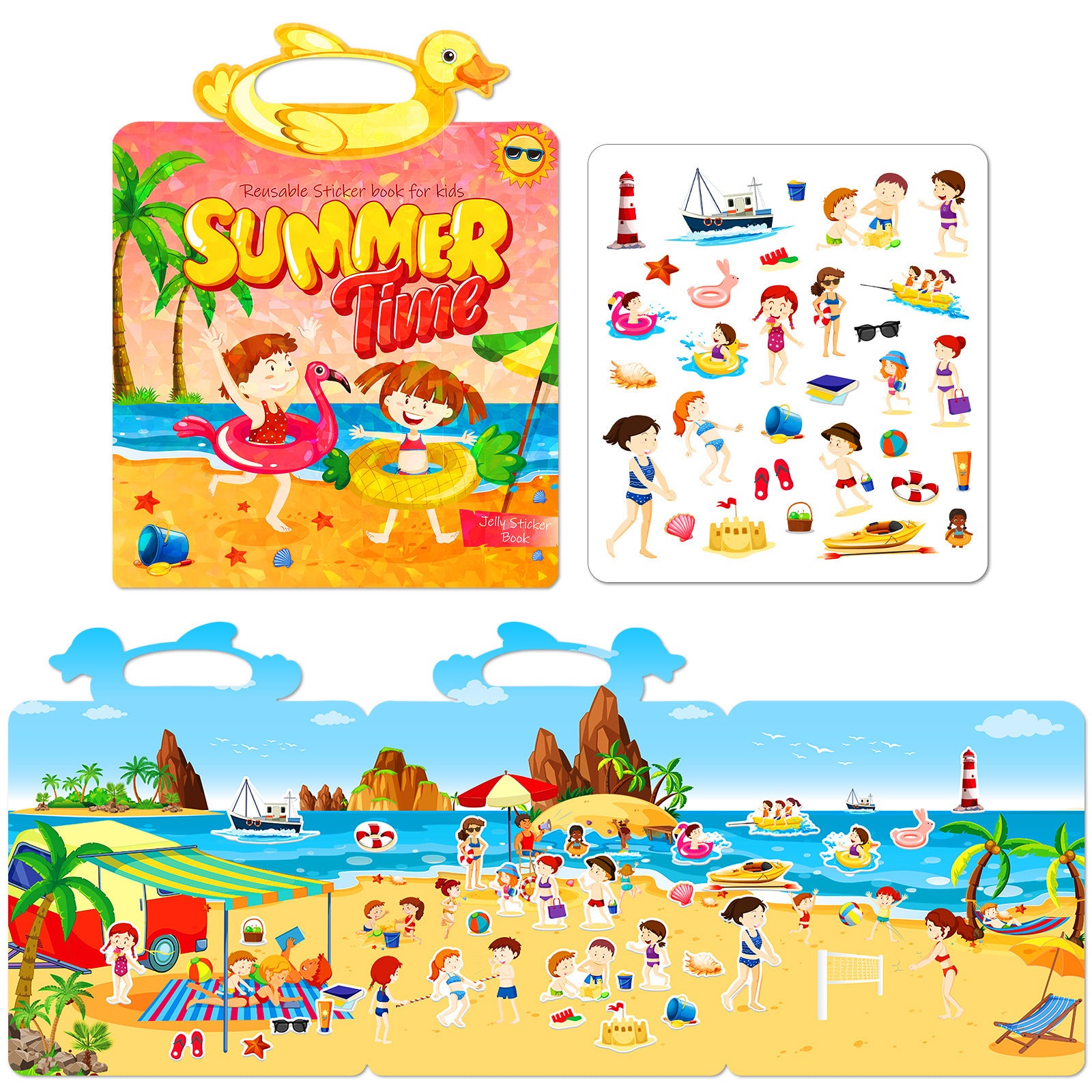 Actividades educativas con pegatinas reutilizables para niños