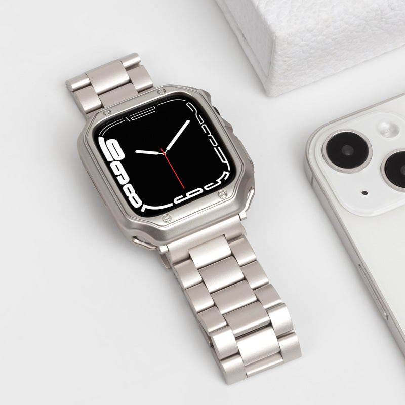 Correa y Carcasa para Apple Watch de Acero Inoxidable Galvanizado