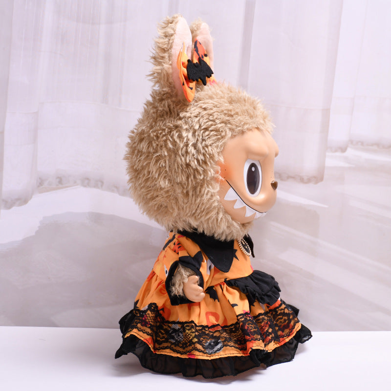 Ropa de Muñeca para Niños: Vestido de Halloween de 38cm, Material de PVC y Algodón, Muy Adorable