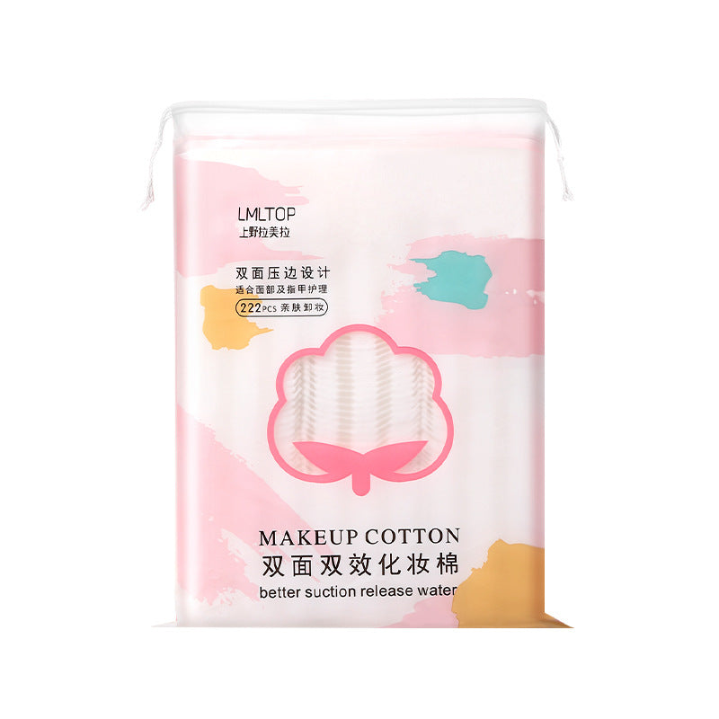 Yousha Algodones Desmaquillantes 222 Piezas: Almohadillas de Doble Cara Gruesas para Desmaquillar y Retirar Esmalte, Empaque de 3 Capas