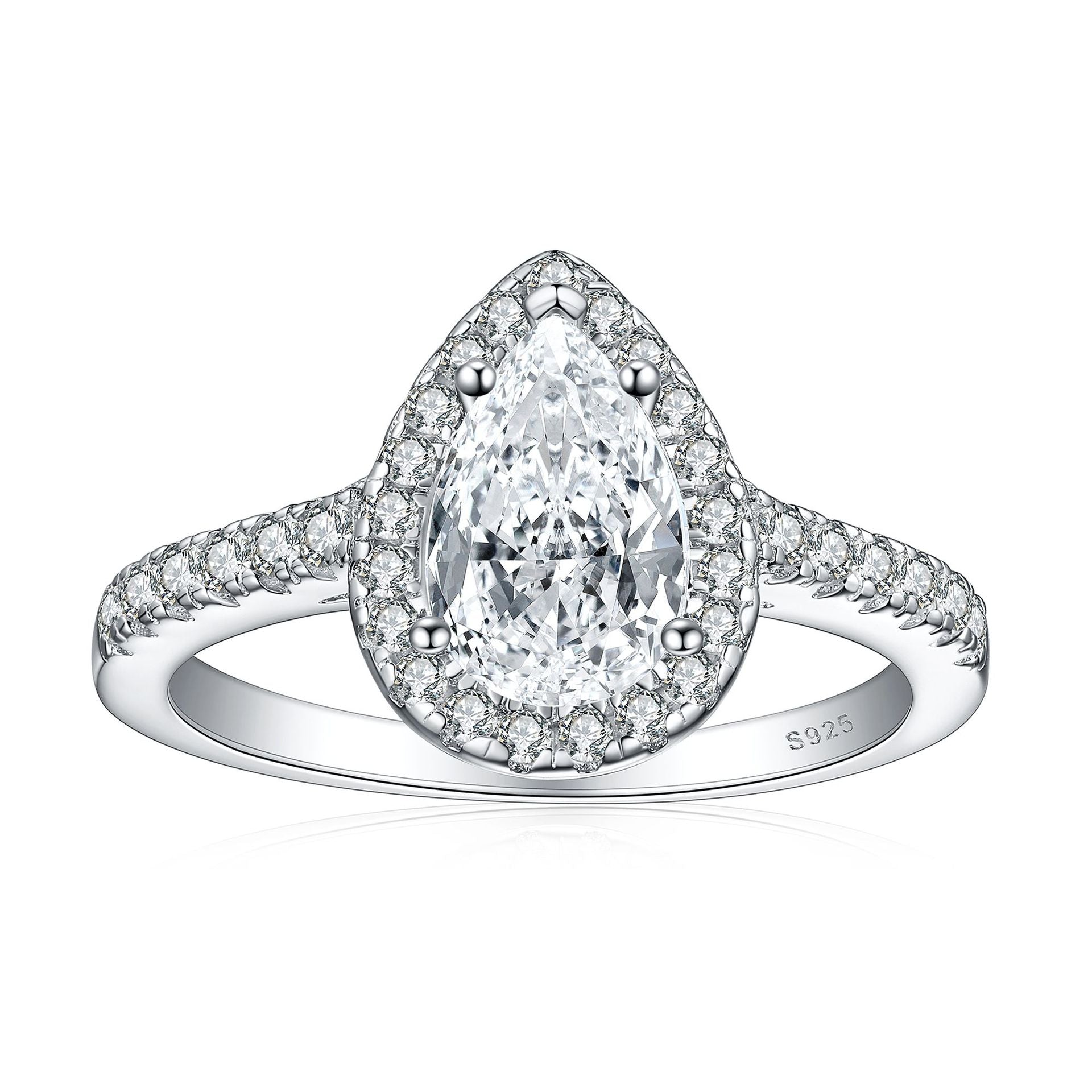 Anillo de Compromiso en Plata 925 para Mujer – Piedras Brillantes Corte Diamante