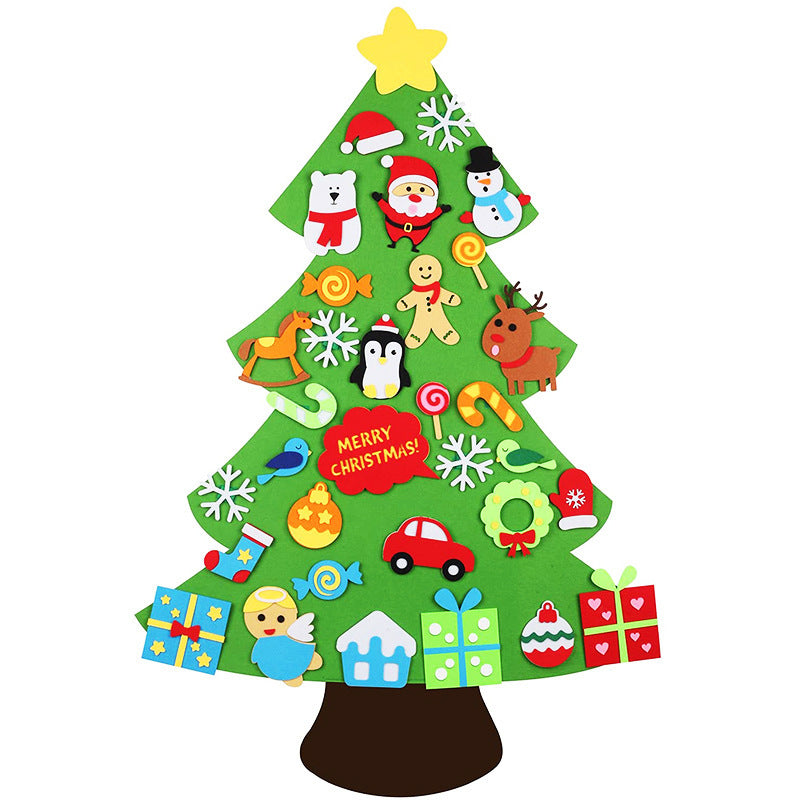 Árbol de Navidad de fieltro para niños con adornos desmontables