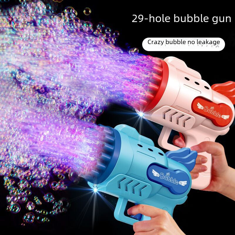 Pistola de burbujas eléctrica para niños: juguete automático con luces LED, perfecto para fiestas y juegos al aire libre