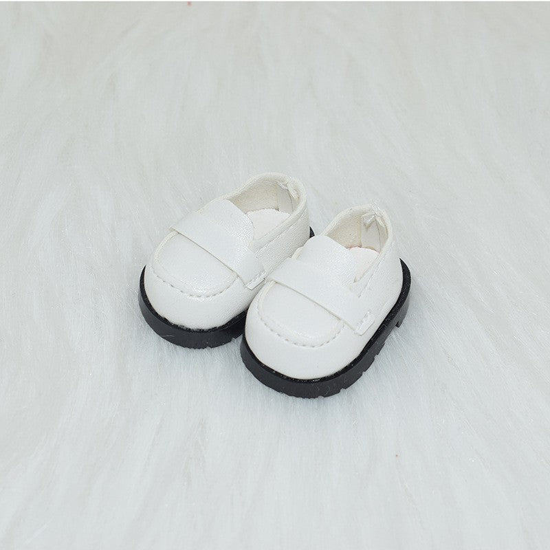 Zapatos tipo mocasín blancos para muñecos Labubu de 17CM, accesorios de moda para personalizar muñecos y figuras de juguete.