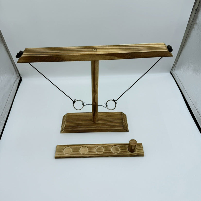 Juego de Aros Ring Toss: Juguete de Madera con Ganchos para Competencias
