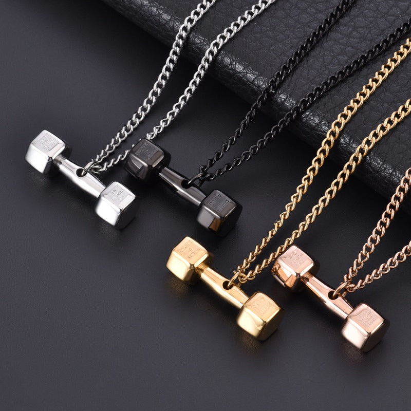 Collar con Dije de Mancuerna – Joyería para Parejas y Adictos del Gimnasio