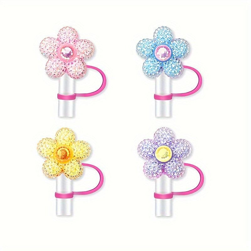 Resin Bright Flower Straw Cap for Stanley: Reusable and Stylish