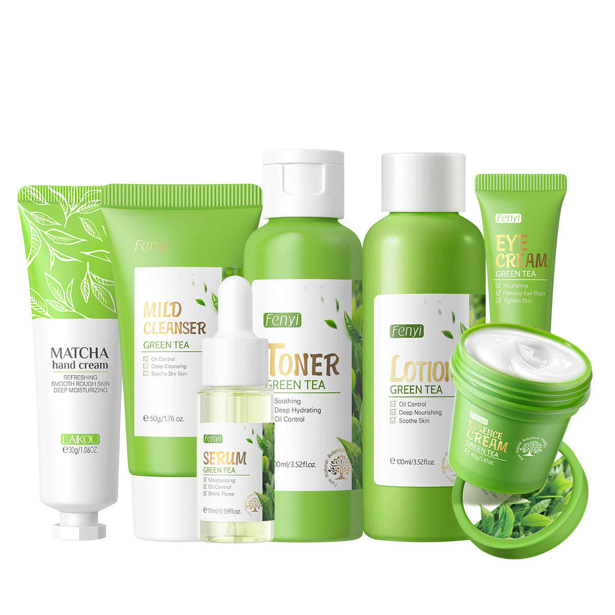 Conjunto de productos de cuidado de la piel FENYI: té verde hidratante y nutritivo
