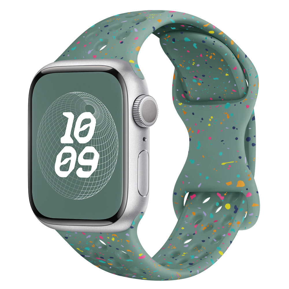Glitter Silicone Band for Apple Watch 1-11, Ultra 3, SE 3: Colorful & Comfortable