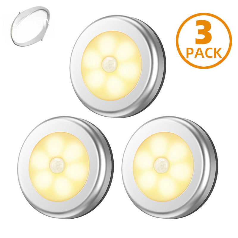 Set de 3 Luces Nocturnas con Sensor de Movimiento: Iluminación Inteligente para Armarios, Escaleras y Mesita de Noche, Control Fotosensible