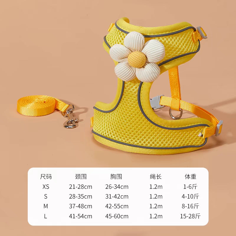 Arnés ajustable con correa para perros de raza pequeña