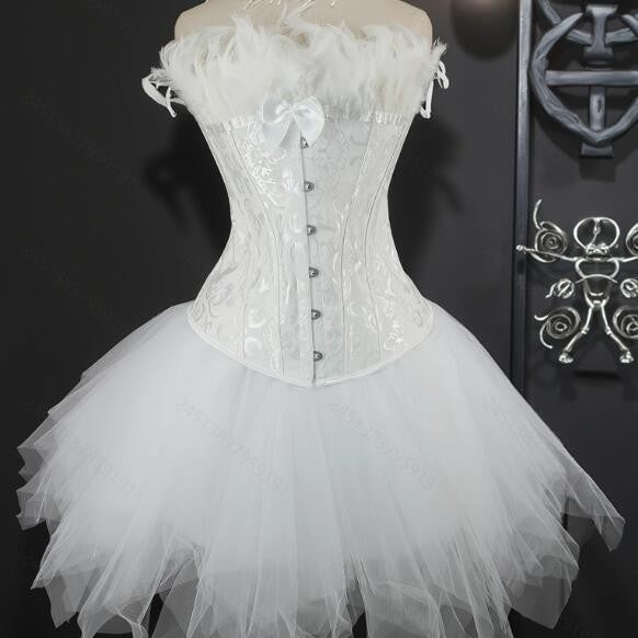 Vintage Lace Top with Puffy Skirt - 2-Piece Set