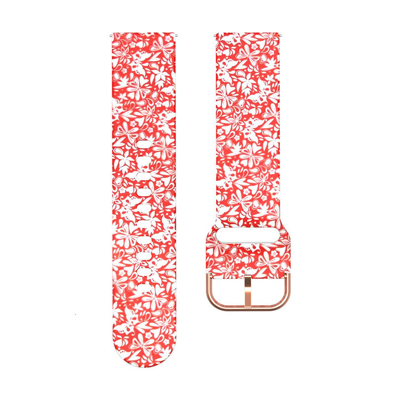 Printed Silicone Strap for Samsung Galaxy Active2 and Watch4: Compatible with Huawei GT 20/22mm