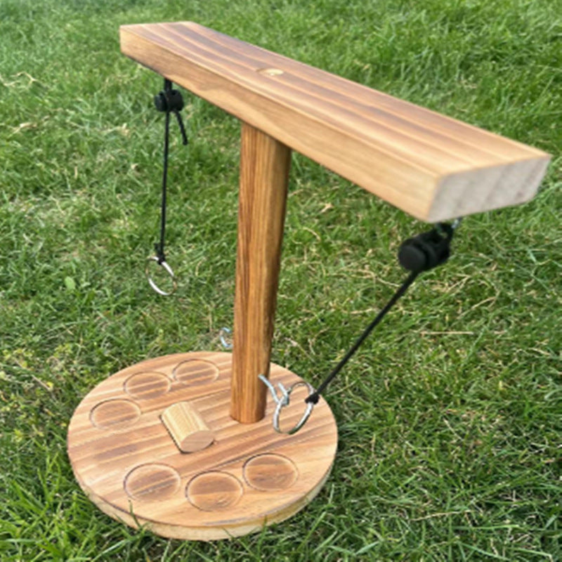 Juego de Aros Ring Toss: Juguete de Madera con Ganchos para Competencias