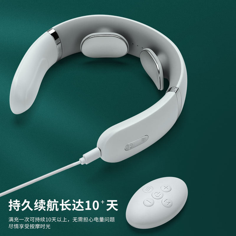 Masajeador de Cuello Eléctrico con Calor y Pulsos – Alivio Cervical Multifuncional para Estrés y Tensión