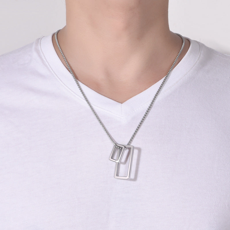Cadena Geométrico Irregular Minimalista para Hombre – Acero Inoxidable