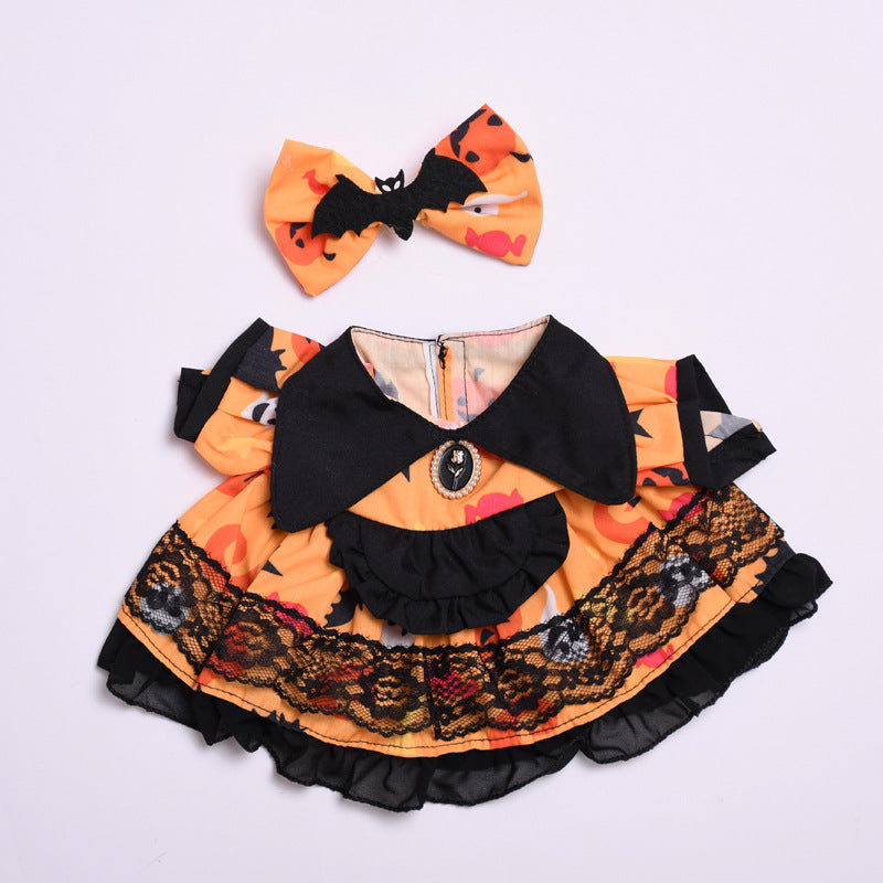 Ropa de Muñeca para Niños: Vestido de Halloween de 38cm, Material de PVC y Algodón, Muy Adorable