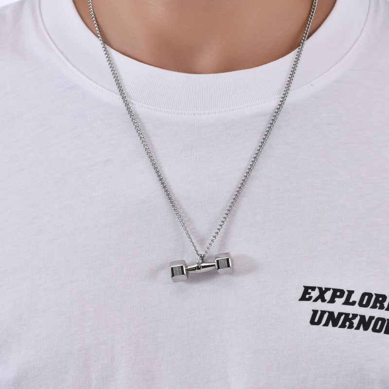 Collar con Dije de Mancuerna – Joyería para Parejas y Adictos del Gimnasio
