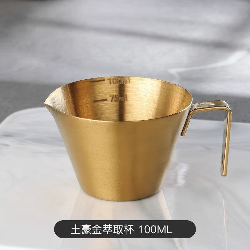 Taza de extracción de café Bincoo: taza de acero inoxidable de 100ml para espresso y leche