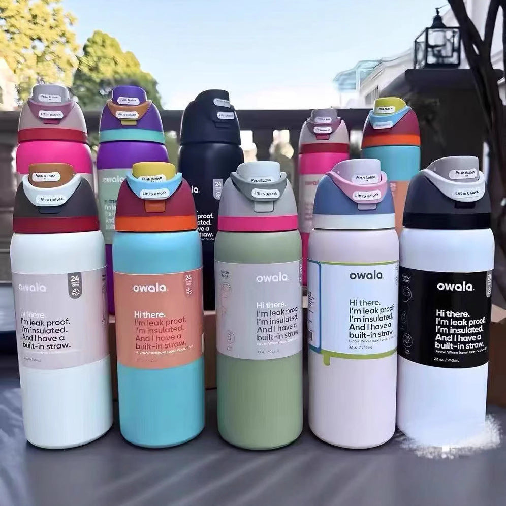 Termo Deportivo de Acero Inoxidable con Boquilla y Asa de Transporte