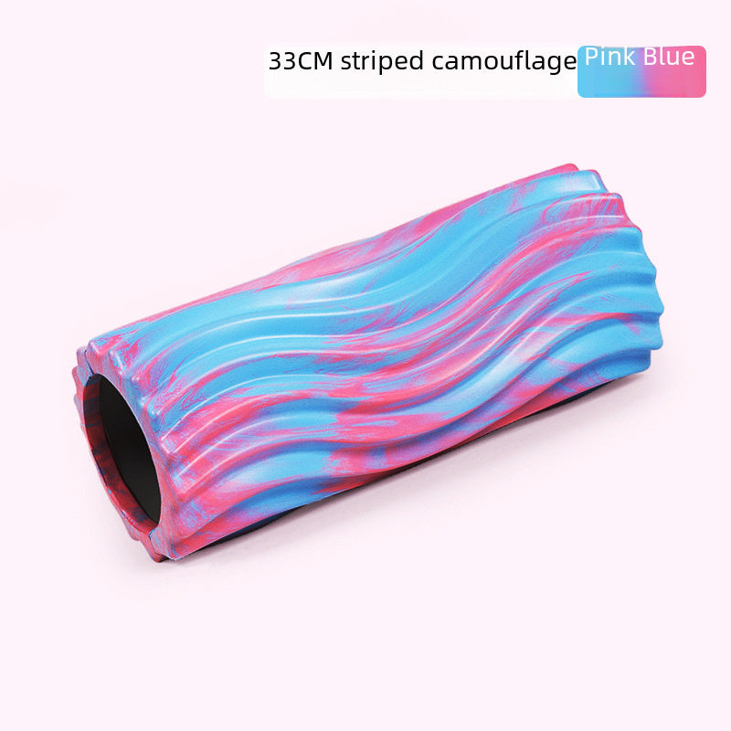 Rodillo de Espuma EVA Camuflado con Diseño de Dientes de Lobo: Cilindro de Masaje Hueco para Relajación Muscular y Yoga