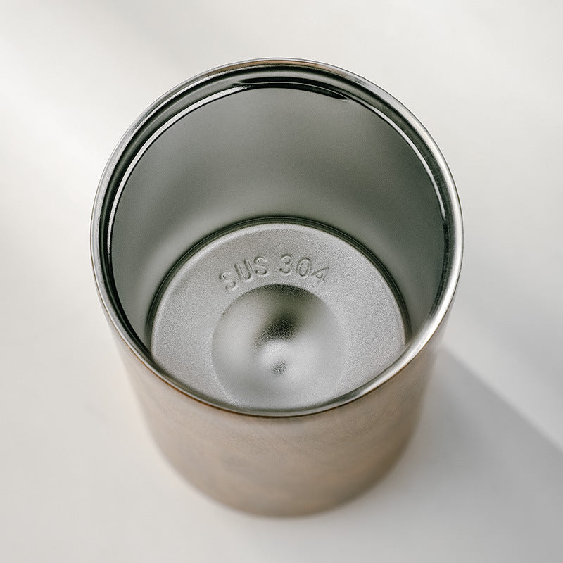 Taza de café Bincoo: Elegante y portátil, termo de madera para hombres